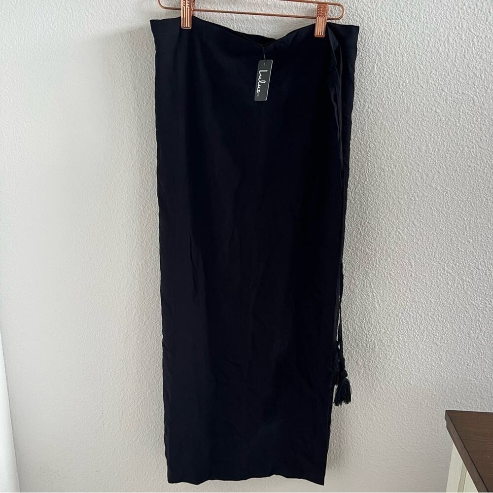 NWT Lulu's Black Tassel Wrap Cover Up 100% Viscose OS